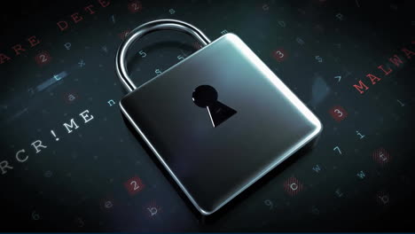 animación del procesamiento de datos a través de un candado de seguridad en línea