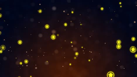 señales de casa movimiento dorado con bokeh y telón de fondo
