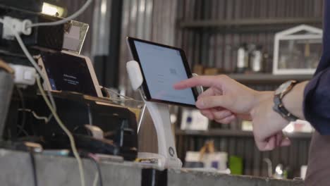 staff touch screen monitor of cash machine