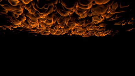 fuego nube o techo techo llama real fuego, gas clod fuego cámara lenta en fondo negro, elemento de video 4k
