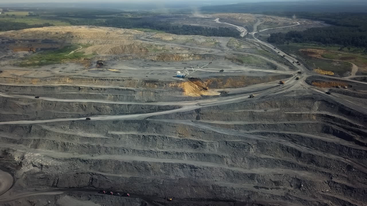 Aerial View of an Open-Pit Mine