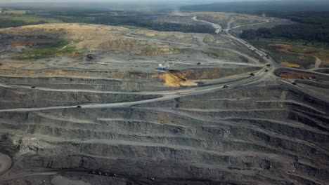 aerial view of an open-pit mine