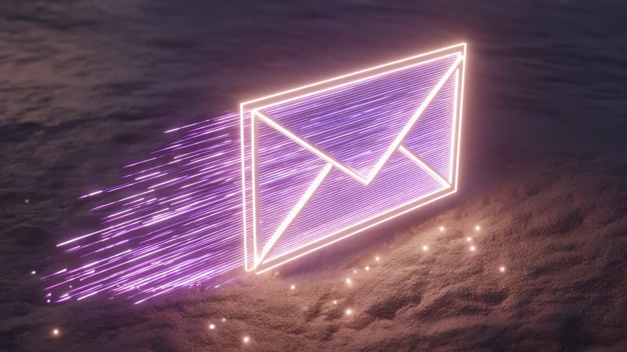 A Glowing Envelope Surrounded by Sparkles and Light Trails, Representing Fast Communication in a Digital World, Highlighting the Power of Instant Messaging and Connection