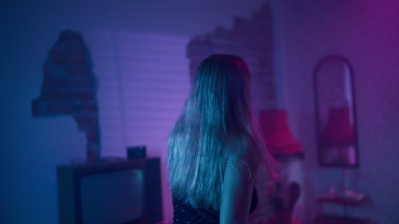 Glamorous Retro Dancing Woman in a Nightclub