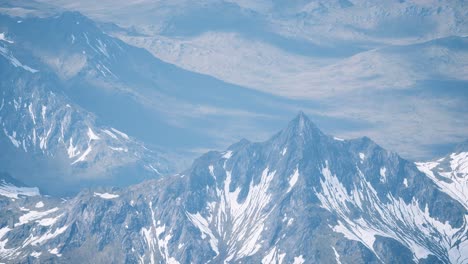 Aerial-View-Landscape-of-Mountais-with-Snow-covered