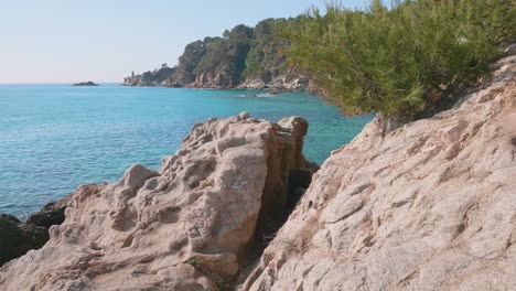 turquoise water on costa brava spain shores