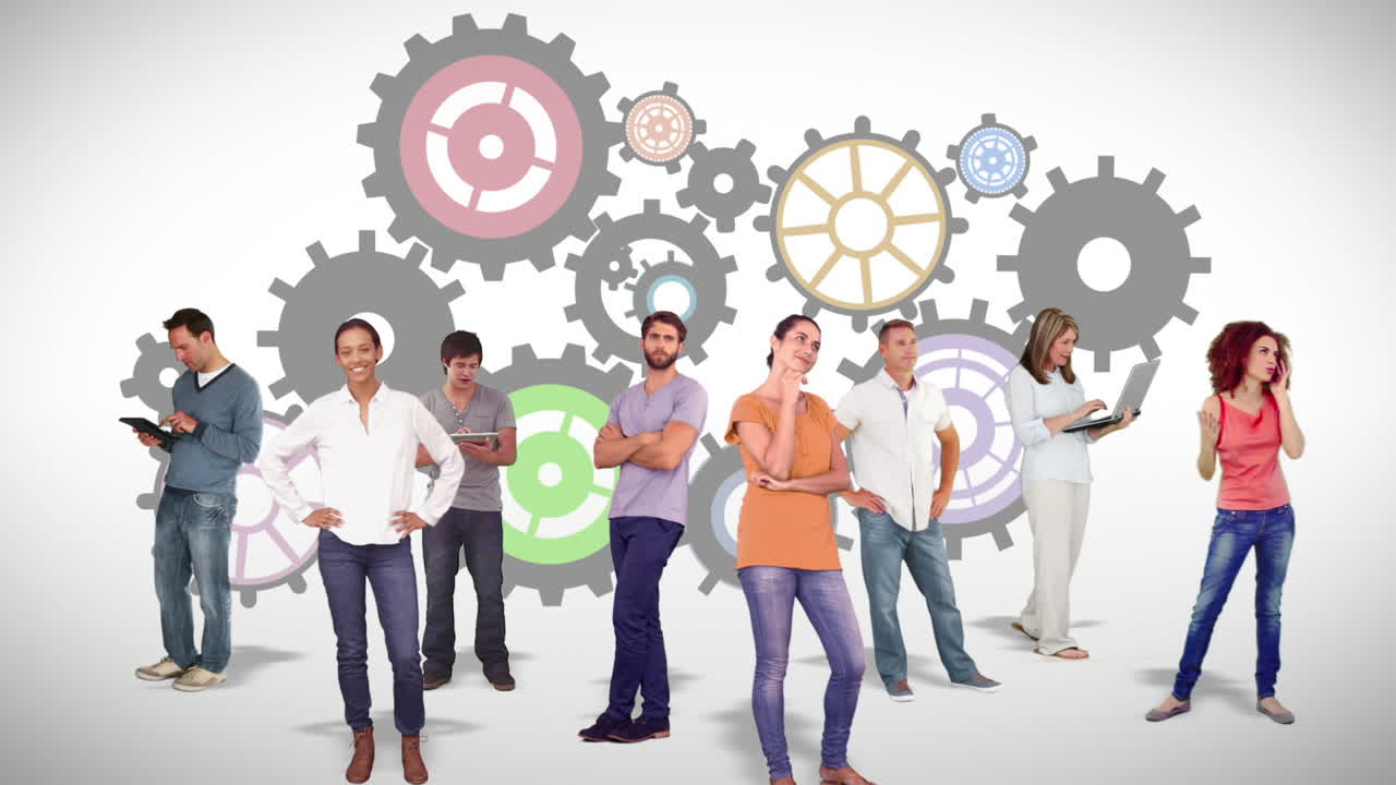 grupo casual contra los engranajes doodles