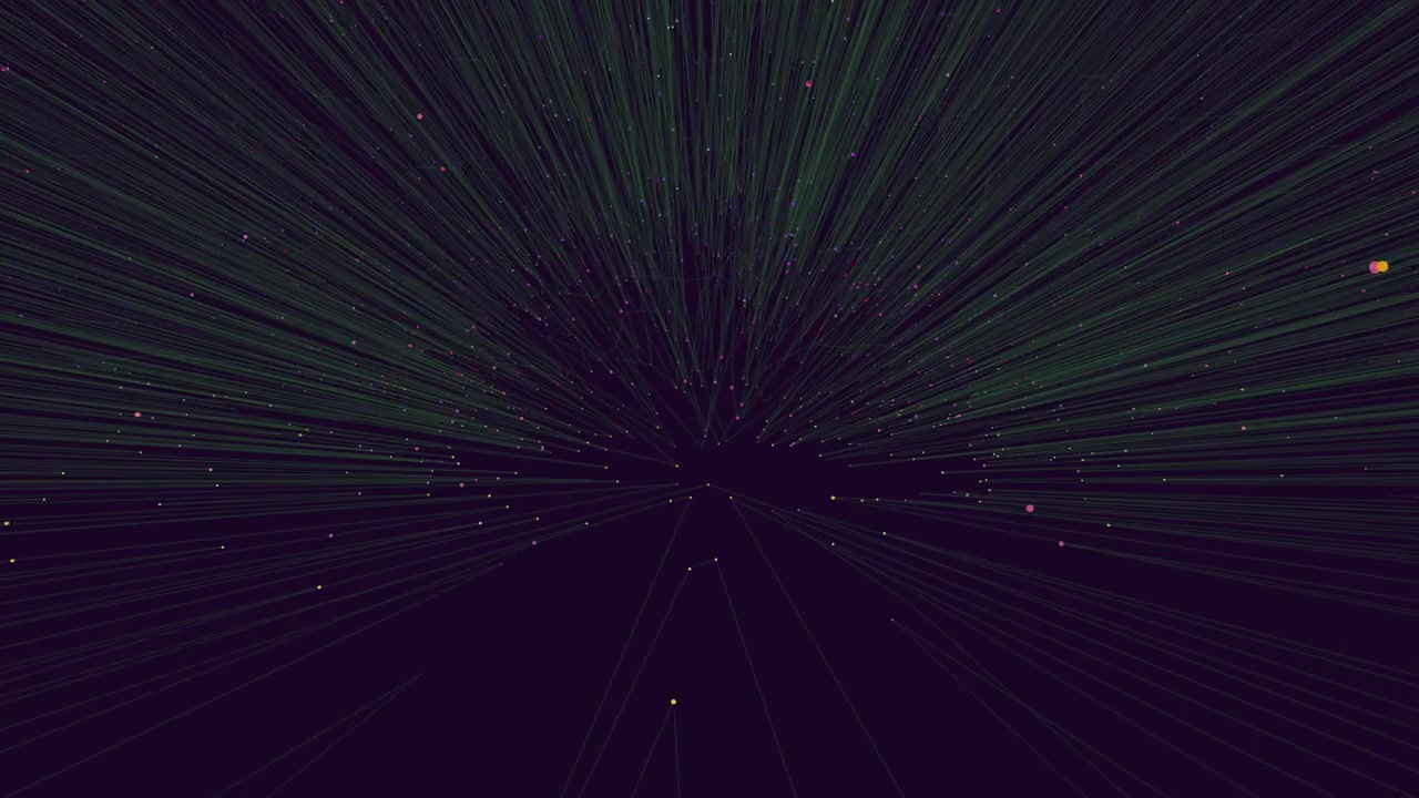 Dynamic colorful abstract pattern with moving stars