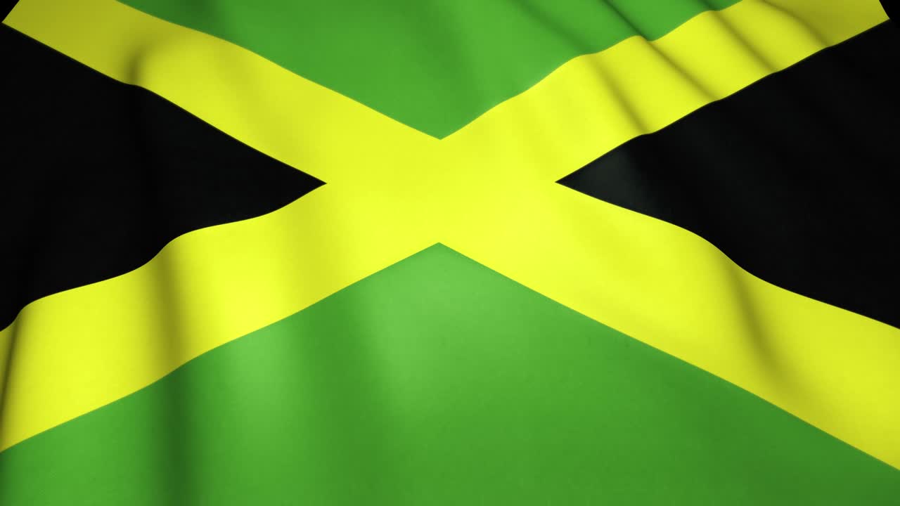 Waving realistic Jamaica flag in 4K , loop animation