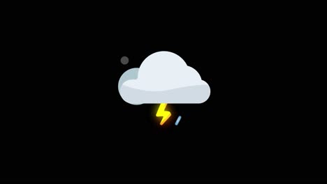 Weather icon of a cloud with rain and lightning