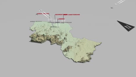 mapa de campo en 3d de guyana