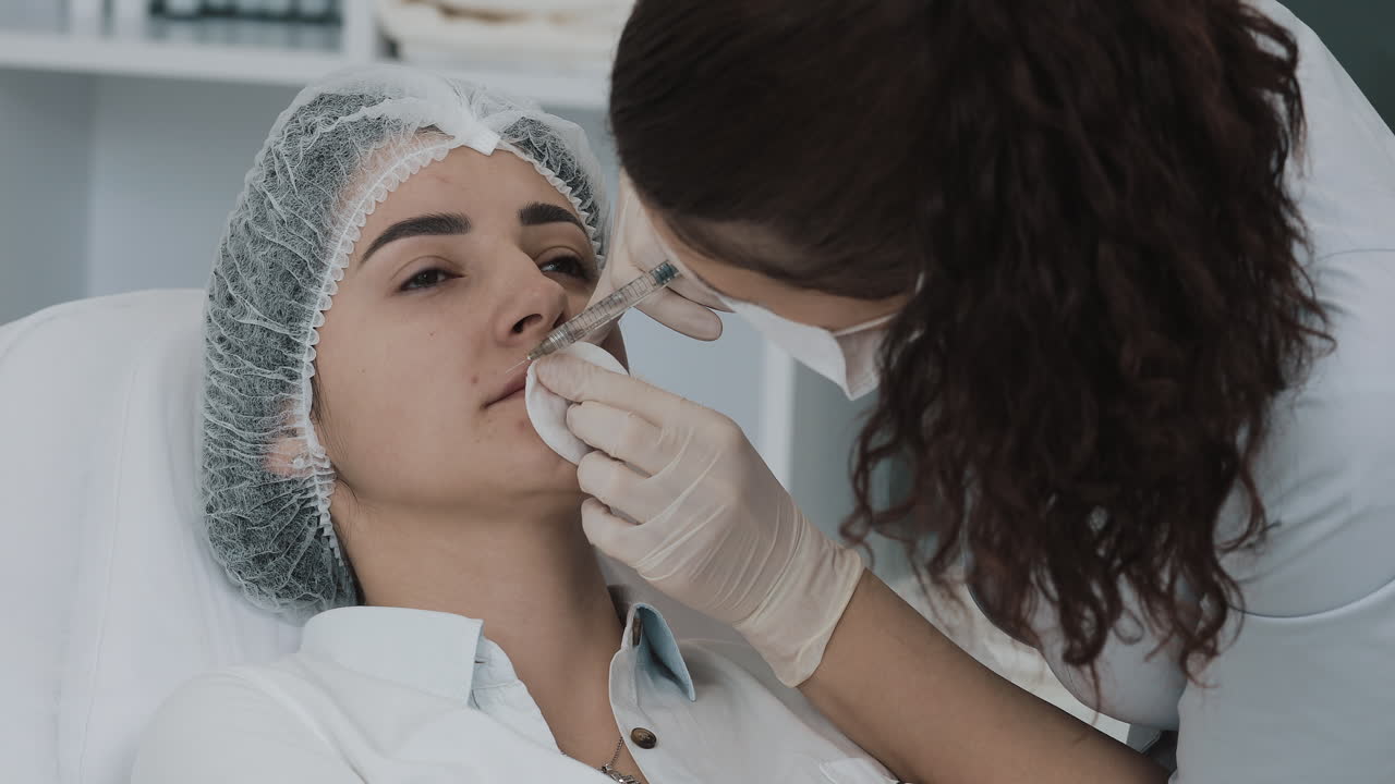 Lip Augmentation Procedure in a Beauty Clinic