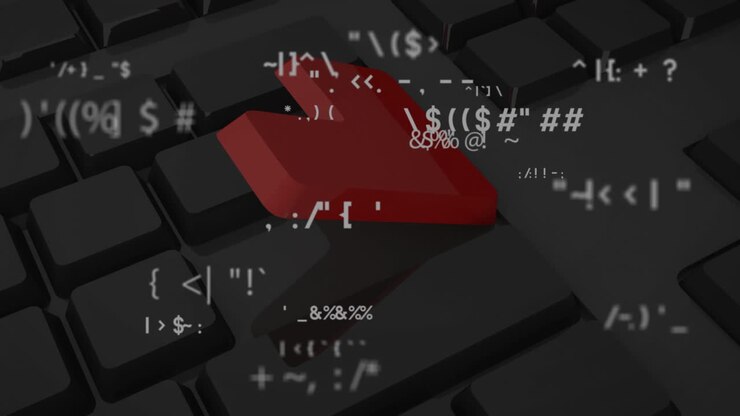 Animation of data processing over keyboard