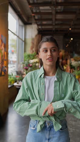 woman in a floral shop