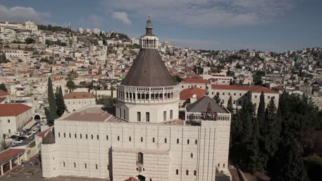 vista aérea de la basílica de la anunciación en nazaret