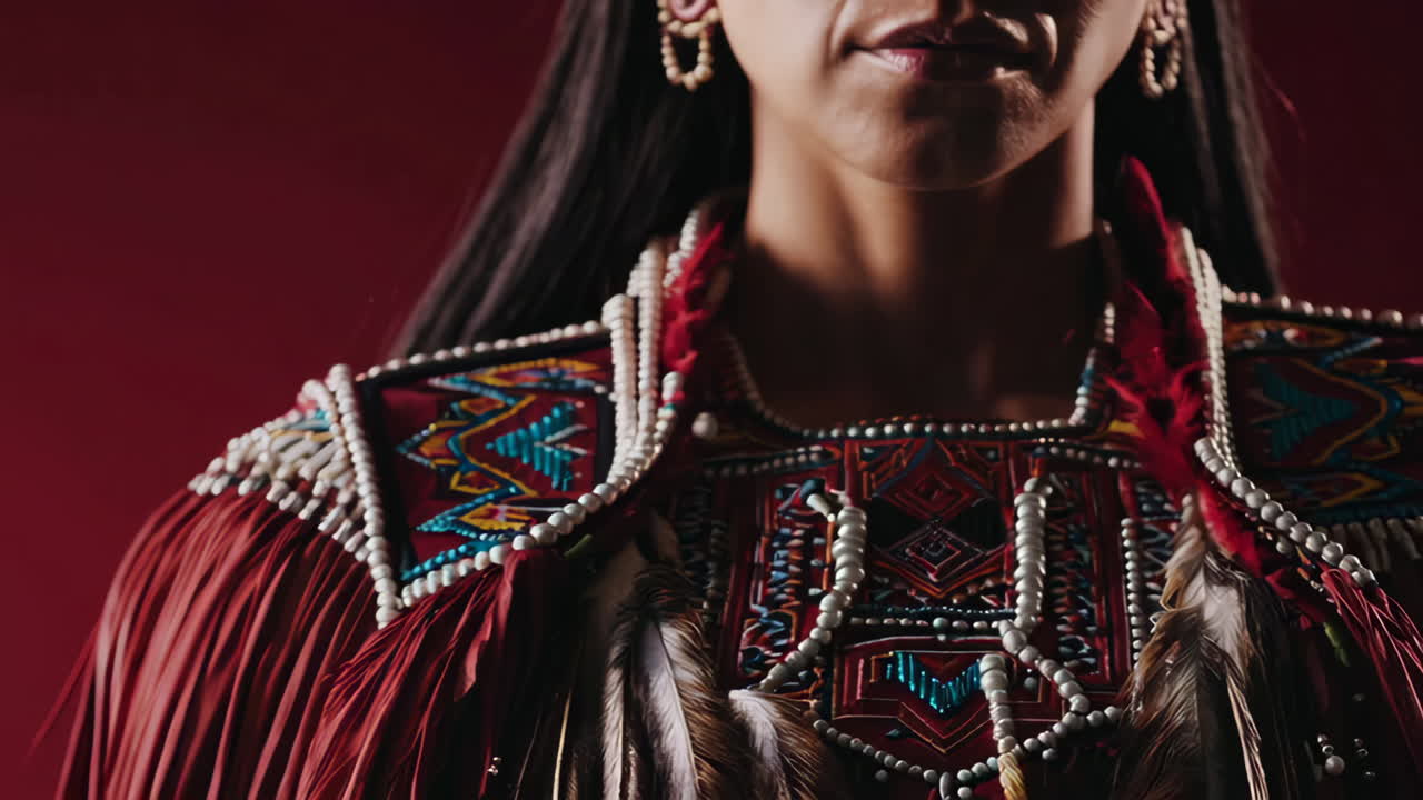 Portrait of a Woman in Traditional Indigenous Attire