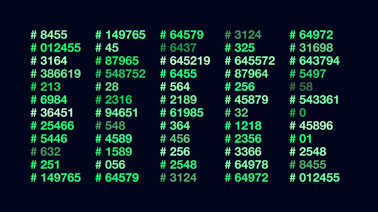 Motivo a righe di numeri con colore al neon su sfumatura nera 2