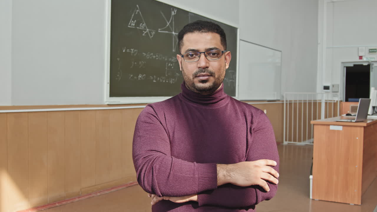 Portrait of Mixed-Race University Professor of Mathematics
