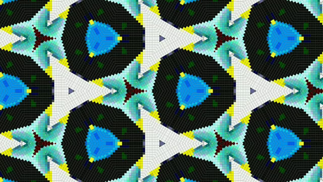 슬로우 모션으로 움직이는 다채로운 디지털 만화경 - 애니메이션