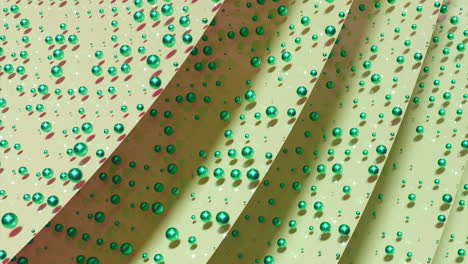 abstract geometric pattern with green spheres