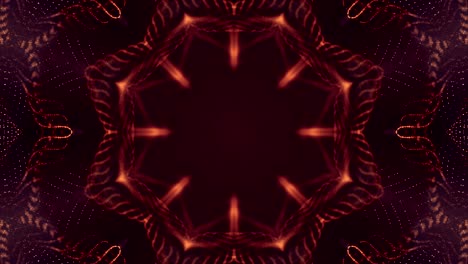 composición dorada compleja con partículas luminosas que forman estructuras onduladas en el aire. animación suave en bucle 4k 3d con partículas de brillo. microworld de ciencia ficción o fondo espacial. 17