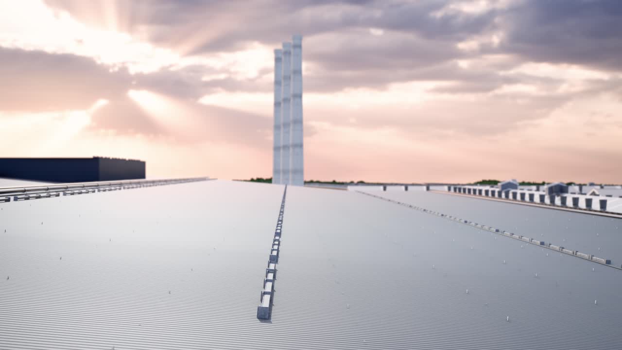 Installazione di pannelli solari sul tetto di un edificio commerciale o industriale