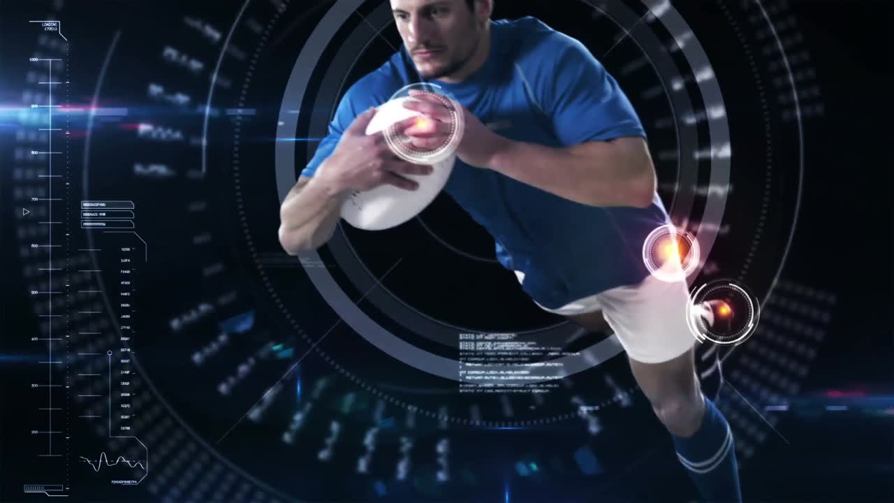 Futuristic technology tracking athletes movements