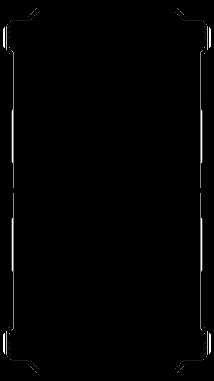 Clean white tech border template sharp corner brackets black empty center and modern hud styling