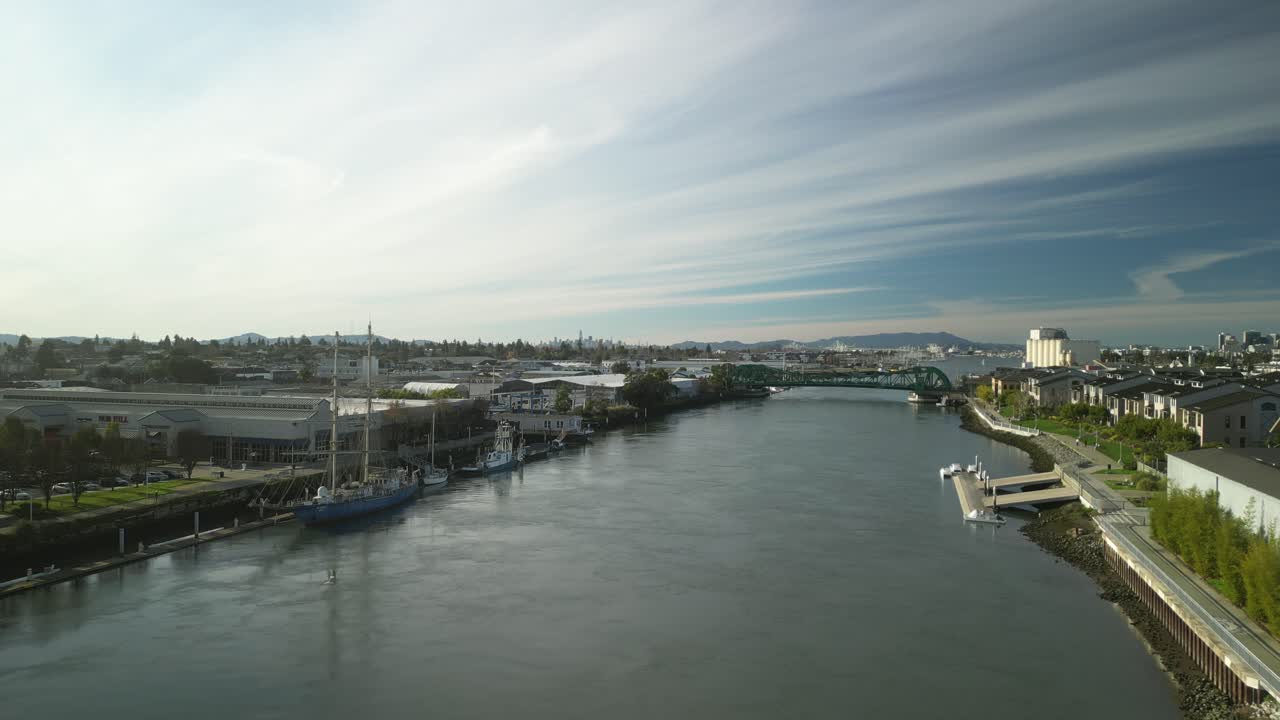 The Park Street Bridge and Tidal Canal come to life from a drone’s eye view, offering a fresh perspective of Alameda’s waterways.