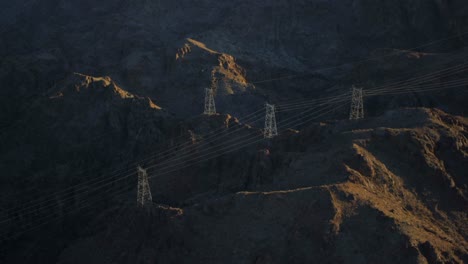 aerial view of powerlines snaking through the mountains near the hoover dam 1