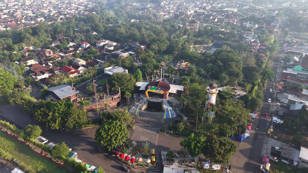 Vista aérea do famoso turismo aquático em Sleman, Jogjabay Waterboom