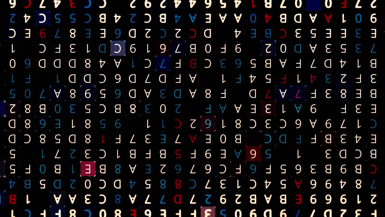 abstract digitaal patroon van cijfers en letters