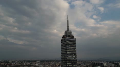 Latinoamericana tower touching the sky in Mexico City&#039;s historic center