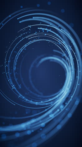 rotating glowing vortex lines and particles background, 3d rendering.