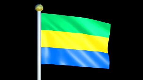 large looping animated flag of gabonese republic