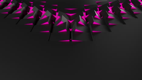 fondo tecnológico abstracto negro con cubos rosados brillantes