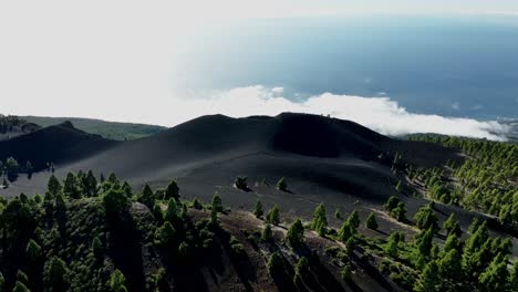 aerial drone view of the landscape of la palma, canary islands, spain