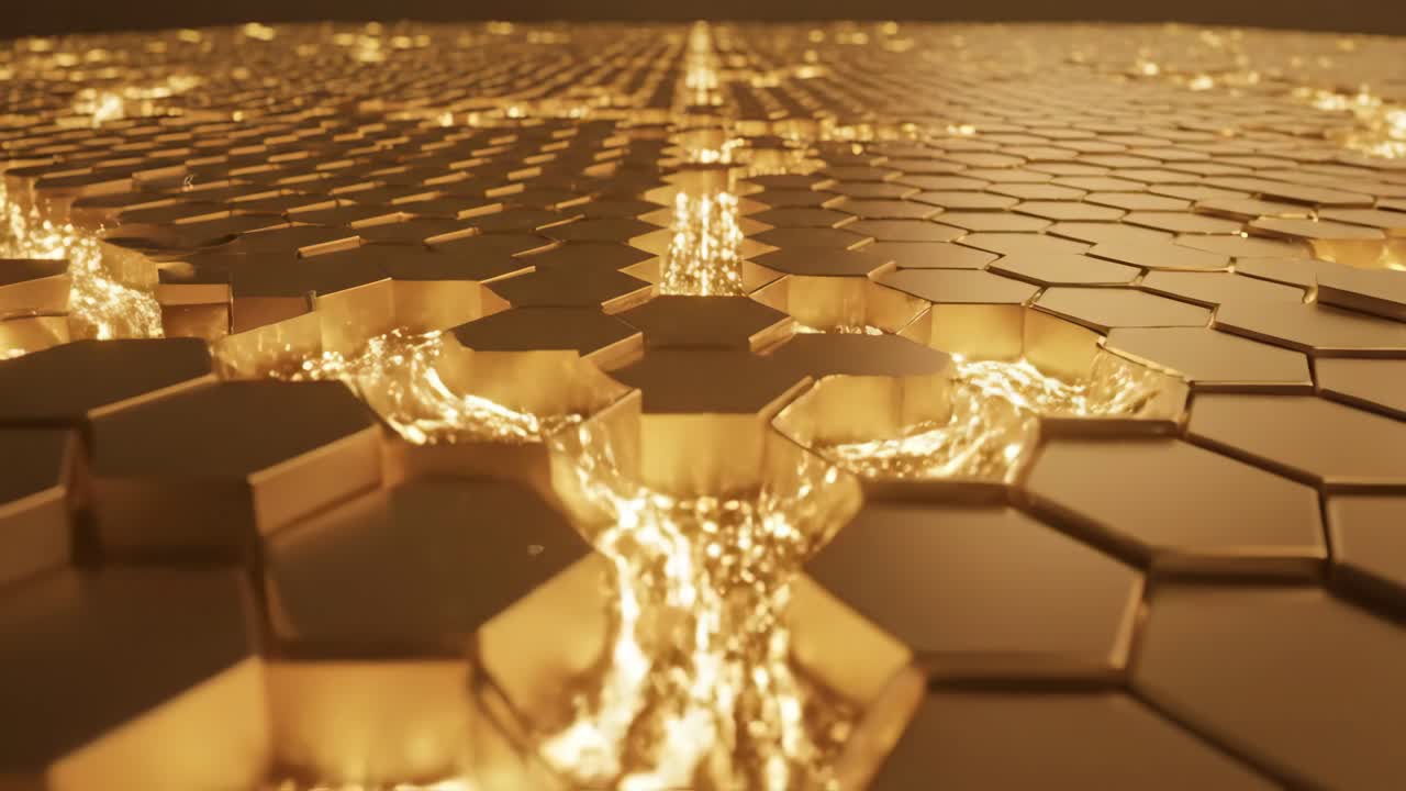 Abstract Gold Hexagon Pattern