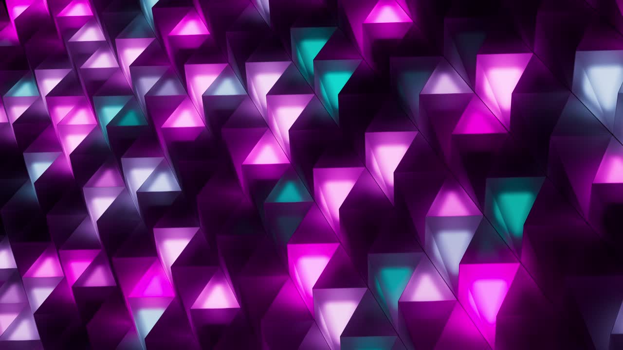 un bucle sin costuras de luces de triángulos de color.