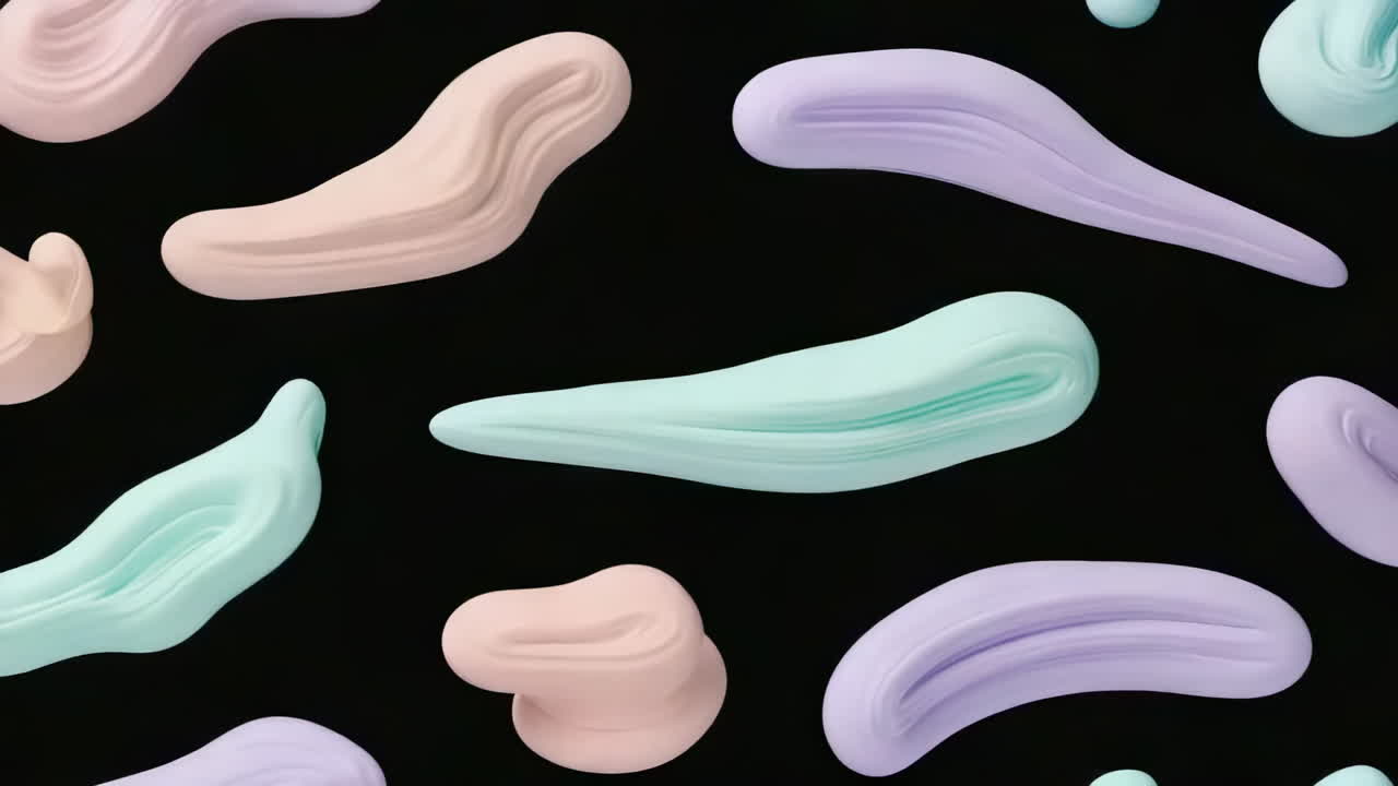 Abstract Pastel Shapes on Black Background