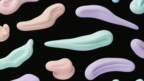 abstract pastel shapes on black background