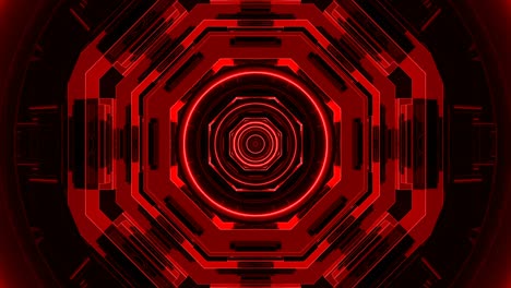 rojo artístico brillante abstracto círculo geométrico fondo túnel