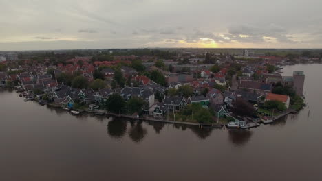 waterside township in netherlands aerial view