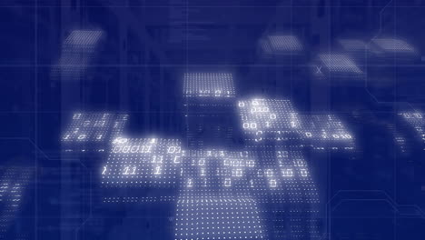 animation of digital data processing over computer servers