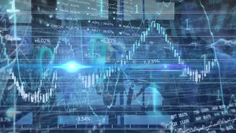 Animation-of-light-spot-and-binary-coding-against-financial-and-stock-market-data-processing