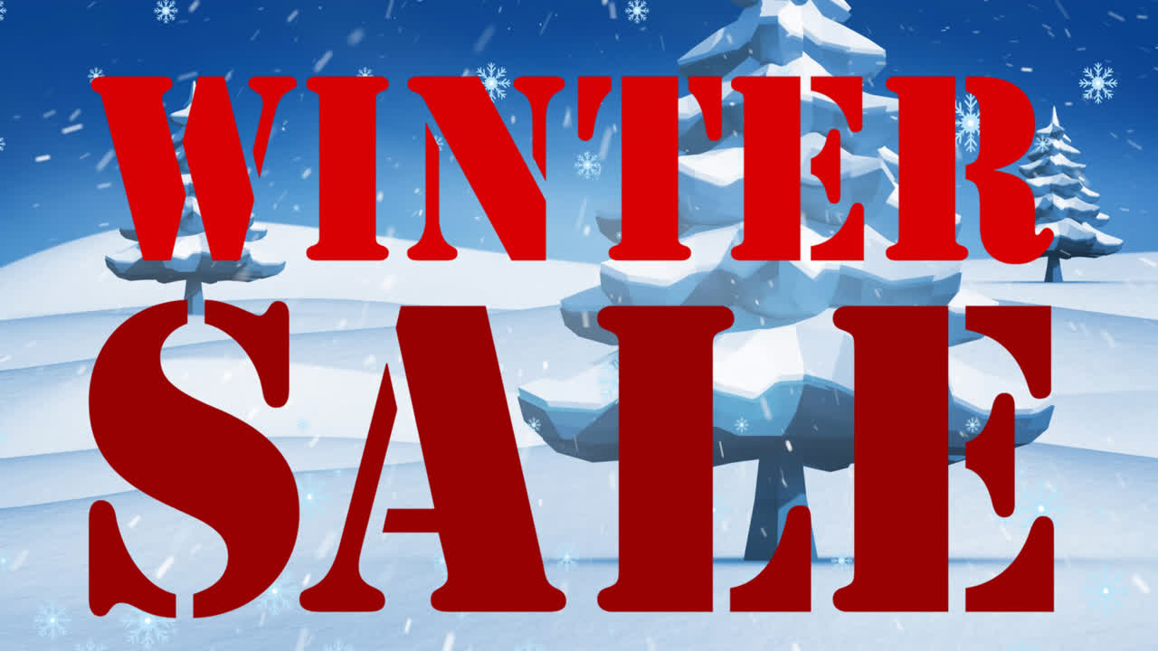 겨울 풍경 위에 겨울 판매의 애니메이션