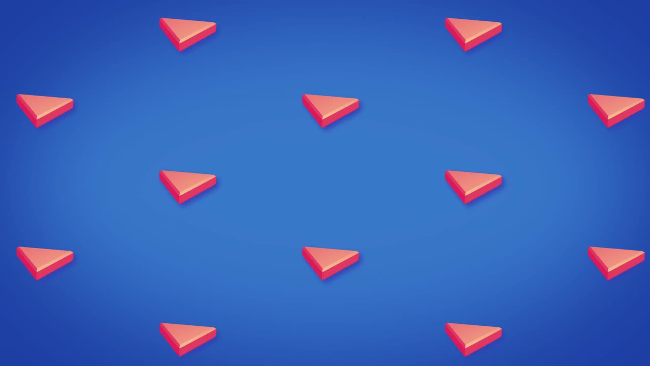 animación de filas de patrones de triángulos rojos que se mueven sobre un fondo azul