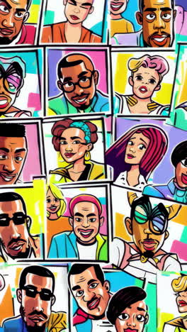collection of diverse cartoon character portraits