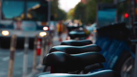 Close-Up-Of-Rack-Of-Bicycles-For-Hire-In-New-York