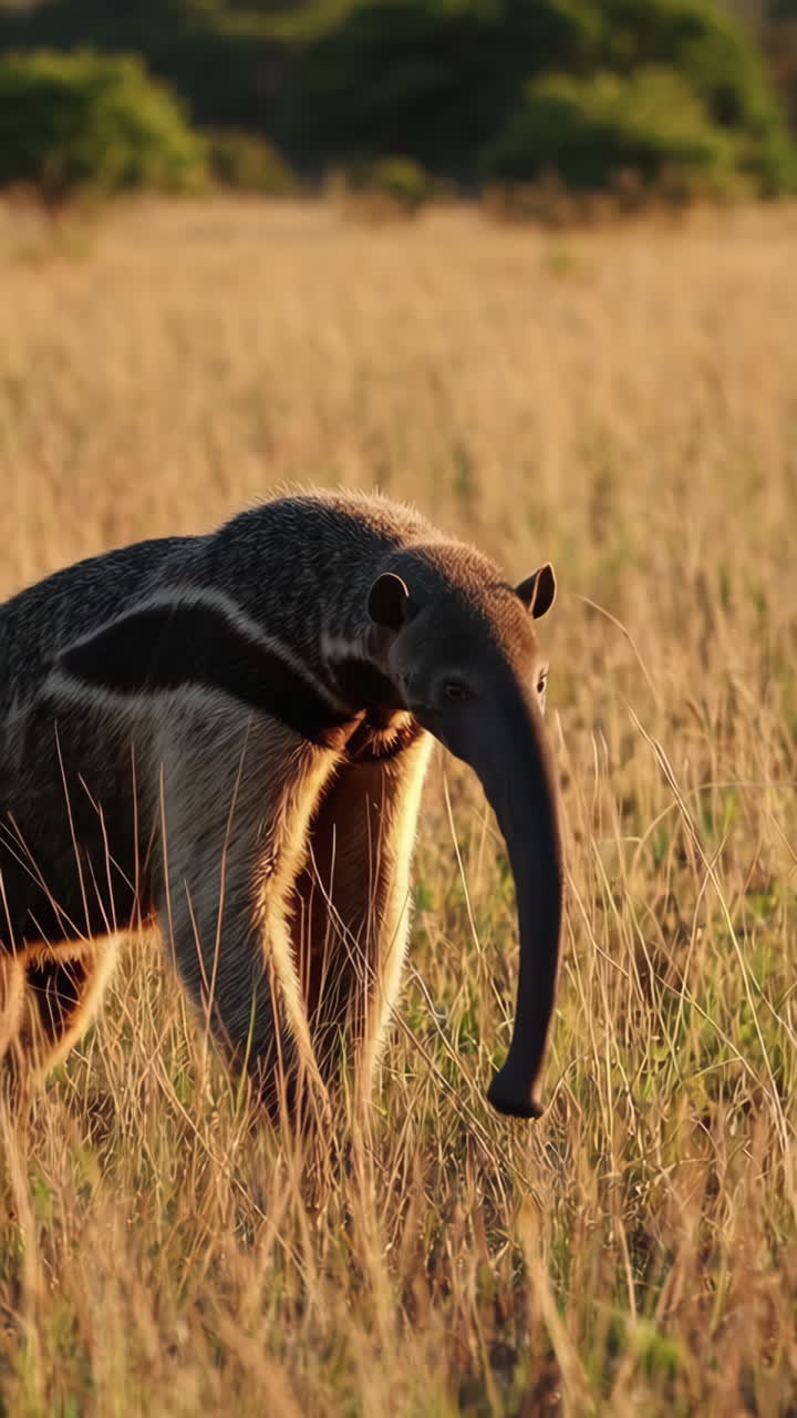 Anteater in a Grassy Field